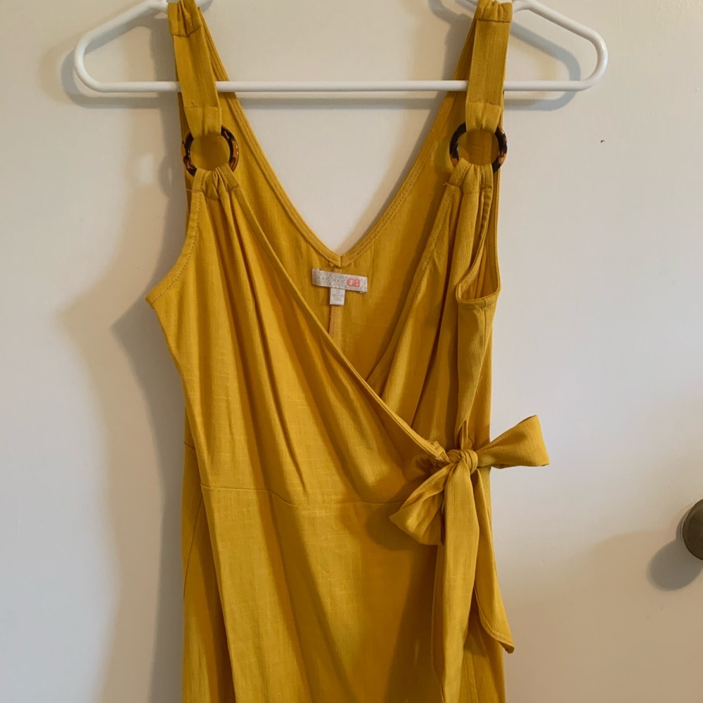 Yellow wrap dress